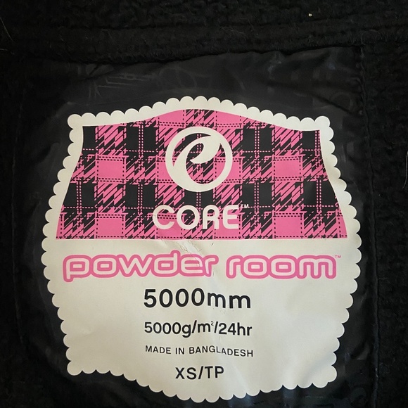 Core Powder Room 5000mm Black Snow Jacket - Picture 7 of 7